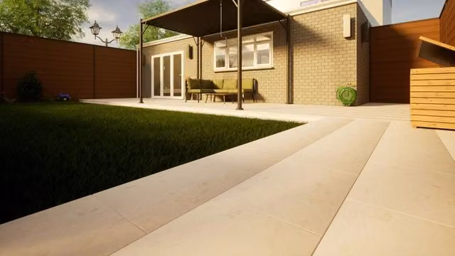 PBSL Group Jura Beige Natural Stone Limestone Paving, W: 60 cm, D: 40 cm, H: 2.5 cm