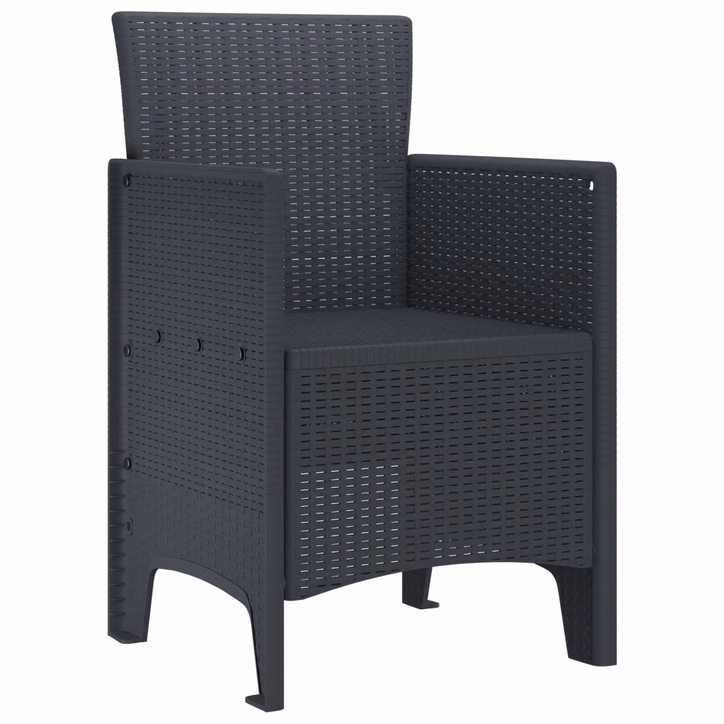Berkfield Home Set of 2 Modern Anthracite Plastic Garden Chairs – 3