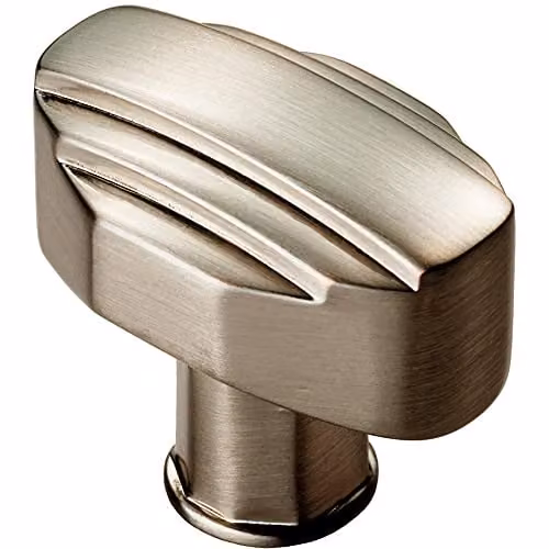 Loops Square Cabinet Door Knob in Brushed Silver, 30 x 20 mm