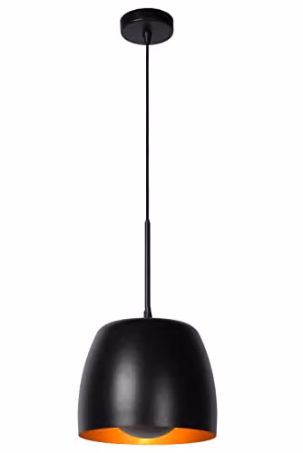 Lucide Nolan Dimmable Adjustable Classic Cylinder Pendant Light in Black, Diameter: 24 cm