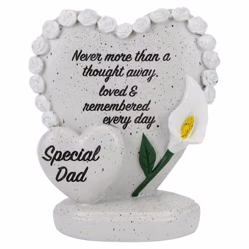 VFM e-Store Memorial Heart Flower Pot Ornament in Grey, W: 15 cm, D: 13 cm – 1