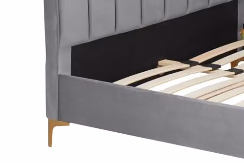Birlea Clover Grey Velvet Upholstered Fabric Bed Frame with Lift Up Base – 3