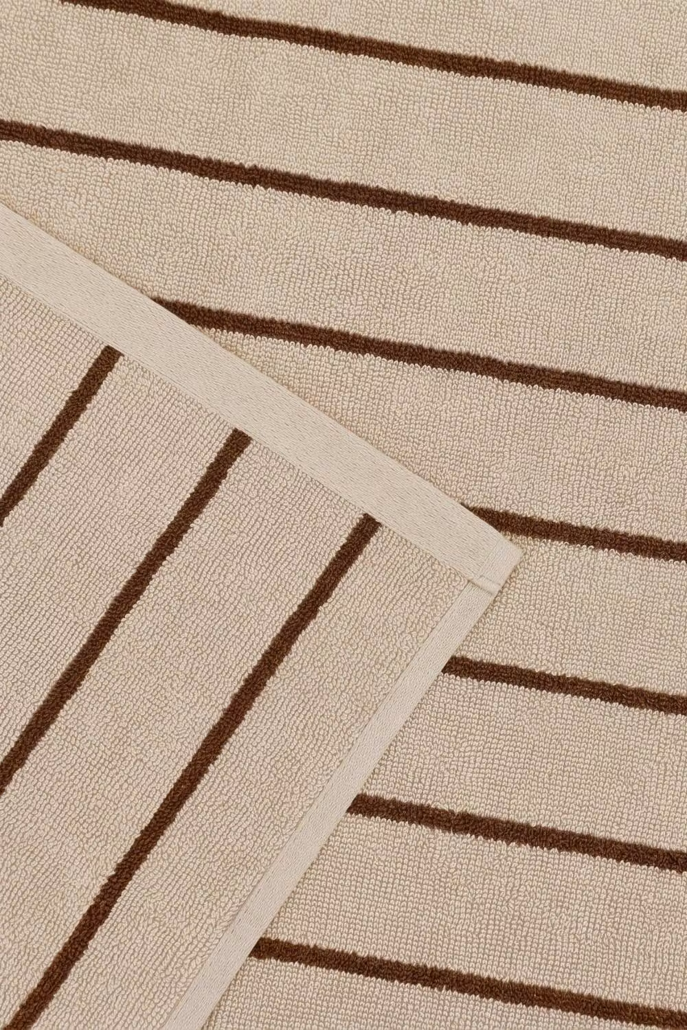 Allure Bath Fashions Strand Striped Cotton Bath Sheet in Beige – 3