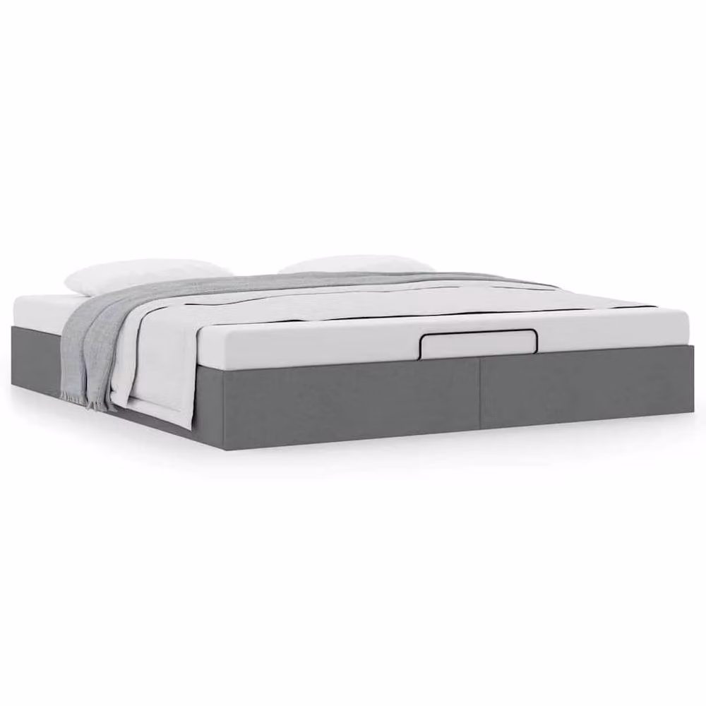 Berkfield Home Super King Ottoman Bed Frame in Dark Grey Fabric with Lift Up Base – 3