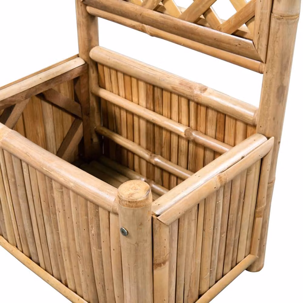 Berkfield Home Garden Wooden Raised Bed with Trellis in Brown, W/D/H: 135 x 40 x 30 cm – 2