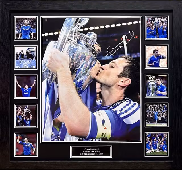 Allstarsignings Frank Lampard Signed and Framed Chelsea Portrait Photograph, Blue, H 50.8 x W 40.64 x D 40.64 cm