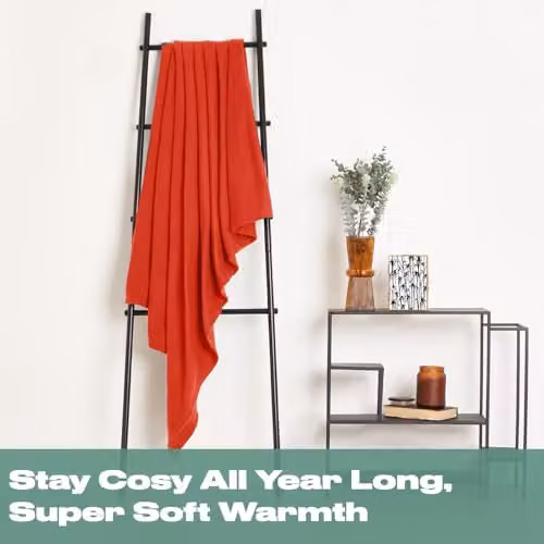 Dreamscene Plain Red Fleece Throw Blanket, W/D/H: 120 x 150 cm – 4