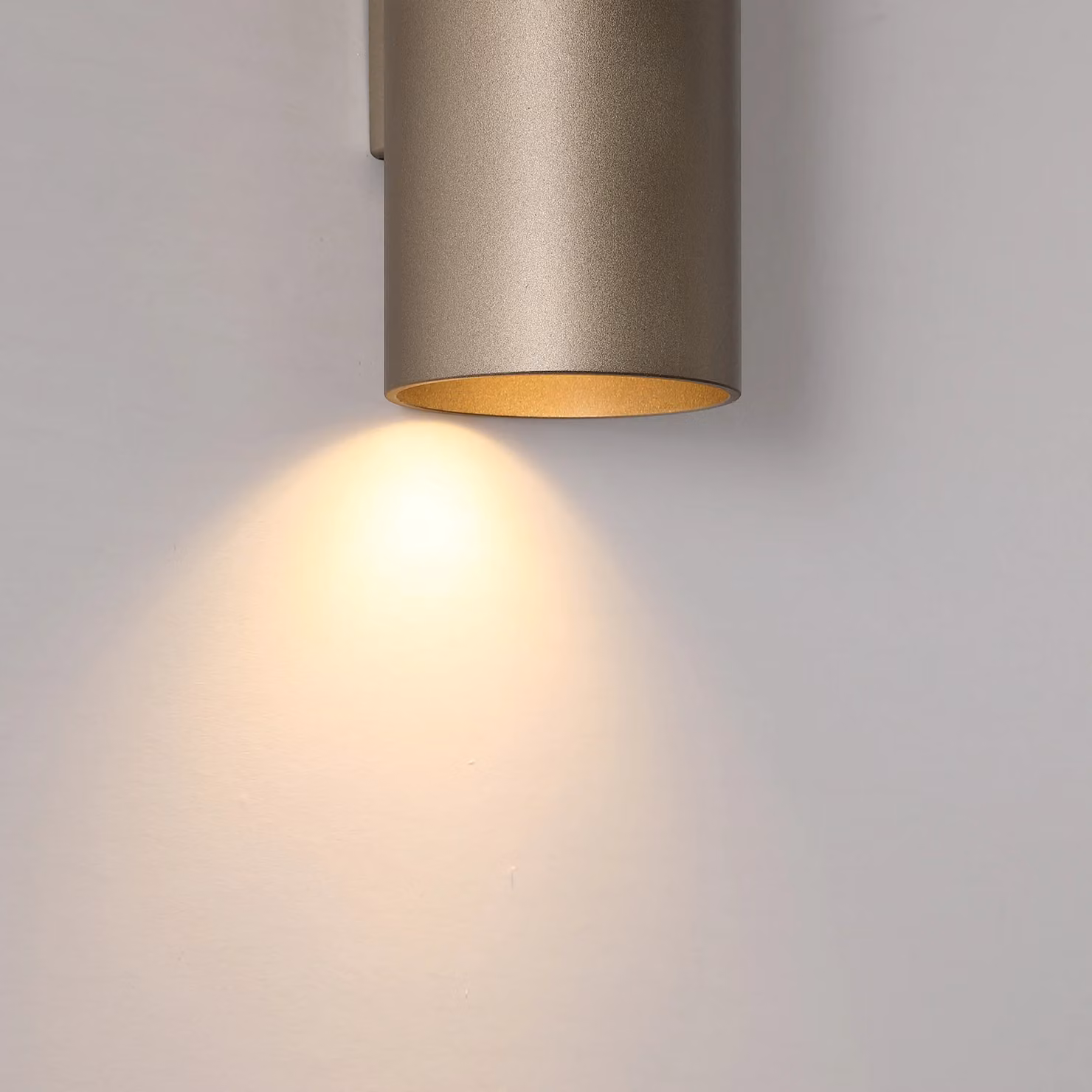 Lighting Collection Cyls Cylinder Up & Down LED Wall Light in Light Brown – 3