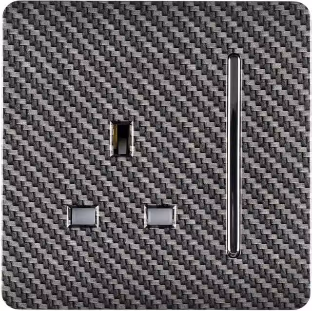 Trendi Switch 1 Gang 13 Amp Single Pole Flush Socket in Black