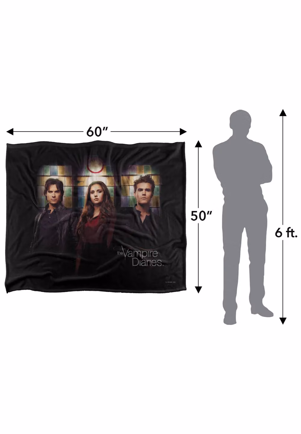 Warner Brothers The Vampire Diaries Stained Windows Silky Touch Super Soft Throw Blanket in White W/D/H: 152.4 x 127.0 cm – 5