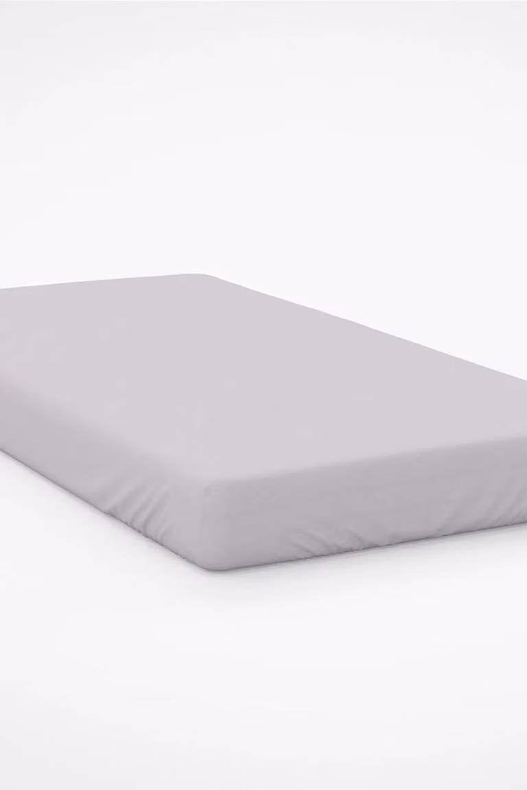 Belledorm Easy Care 200 Thread Count Cotton Polyester Percale Fitted Sheet, Light Grey, King Size (180 x 200 cm, Depth: 38 cm)