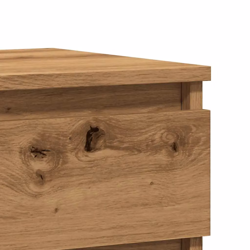 Berkfield Home Set of 2 Artisan Oak Bedside Cabinets in Brown, W/D/H: 40 x 35 x 50 cm – 4