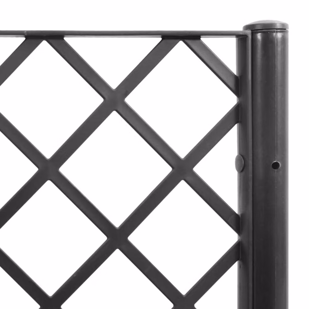 Berkfield Home Garden Planter with Trellis in Black, W/D/H: 120 x 40 x 142 cm – 6