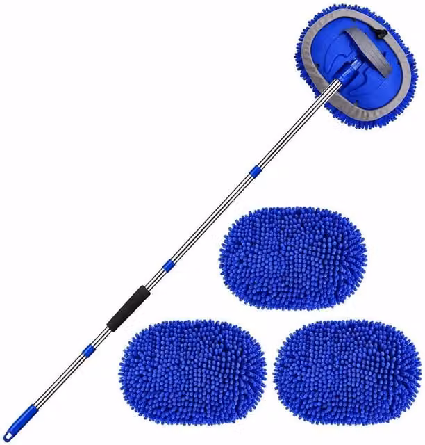 NESTLUNE Microfibre Car Cleaning Mop, Blue, W/D/H: 100 x 15 cm – 1
