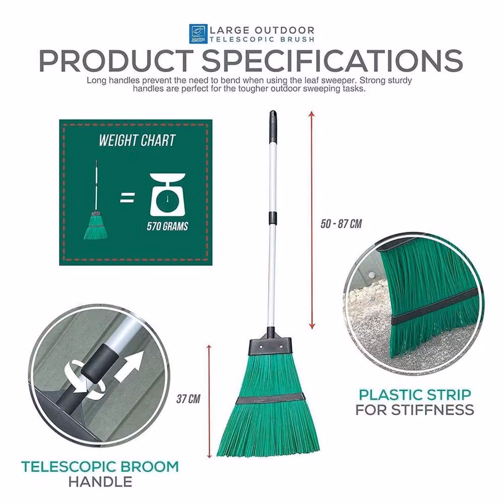 EONLION Green Garden Yard Sweeping Hard Brush with Telescopic Handle – 2