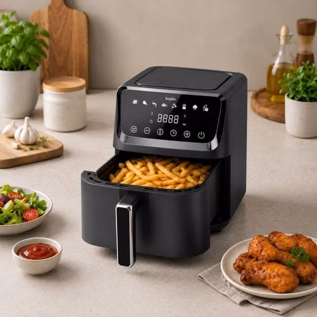 Keplin 4.5L Digital Air Fryer in Black with 8 Preset Menus and Precise 80-200°C Temperature Control – 1