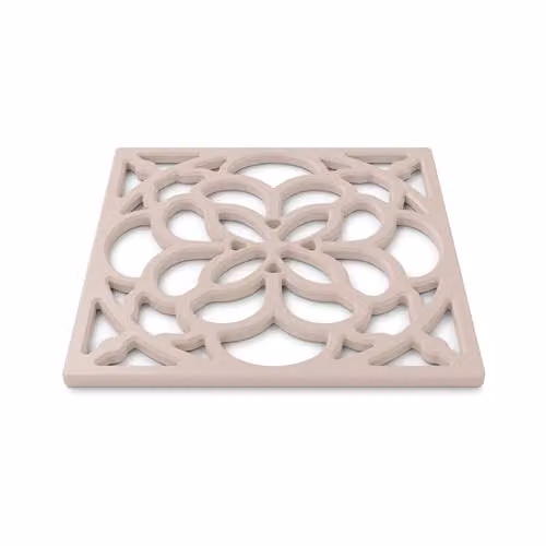 Zeal Square Silicone Non-Slip Heritage Trivet Mat in Pink, W/D/H: 18 x 18 x 1 cm