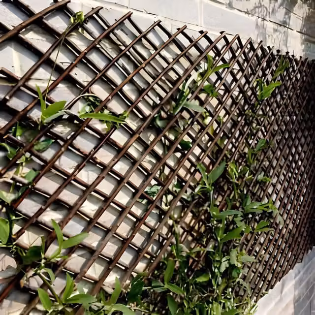 Marco Paul Brown Woven Willow Expandable Trellis for Garden Plants and Climbers