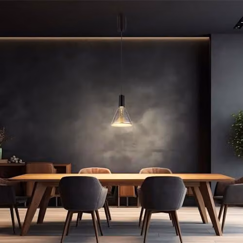Netlighting Labora Cone Pendant Light in Black with Smoke Glass Shade, LED 3000K Warm White – 2