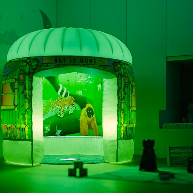 PODS Rumble in the Jungle Sensory Play Space Play Tent in White with Colour Changing LEDs and Foam