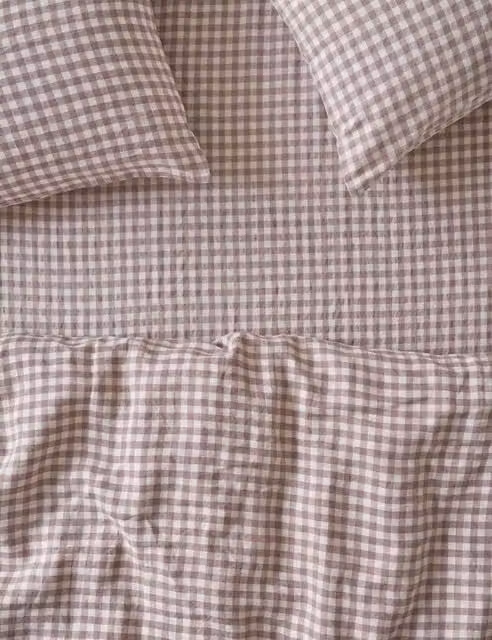 Piglet In Bed Linen Rich Gingham Checked Fitted Sheet, Pink Mix, W: 180 cm x L: 200 cm