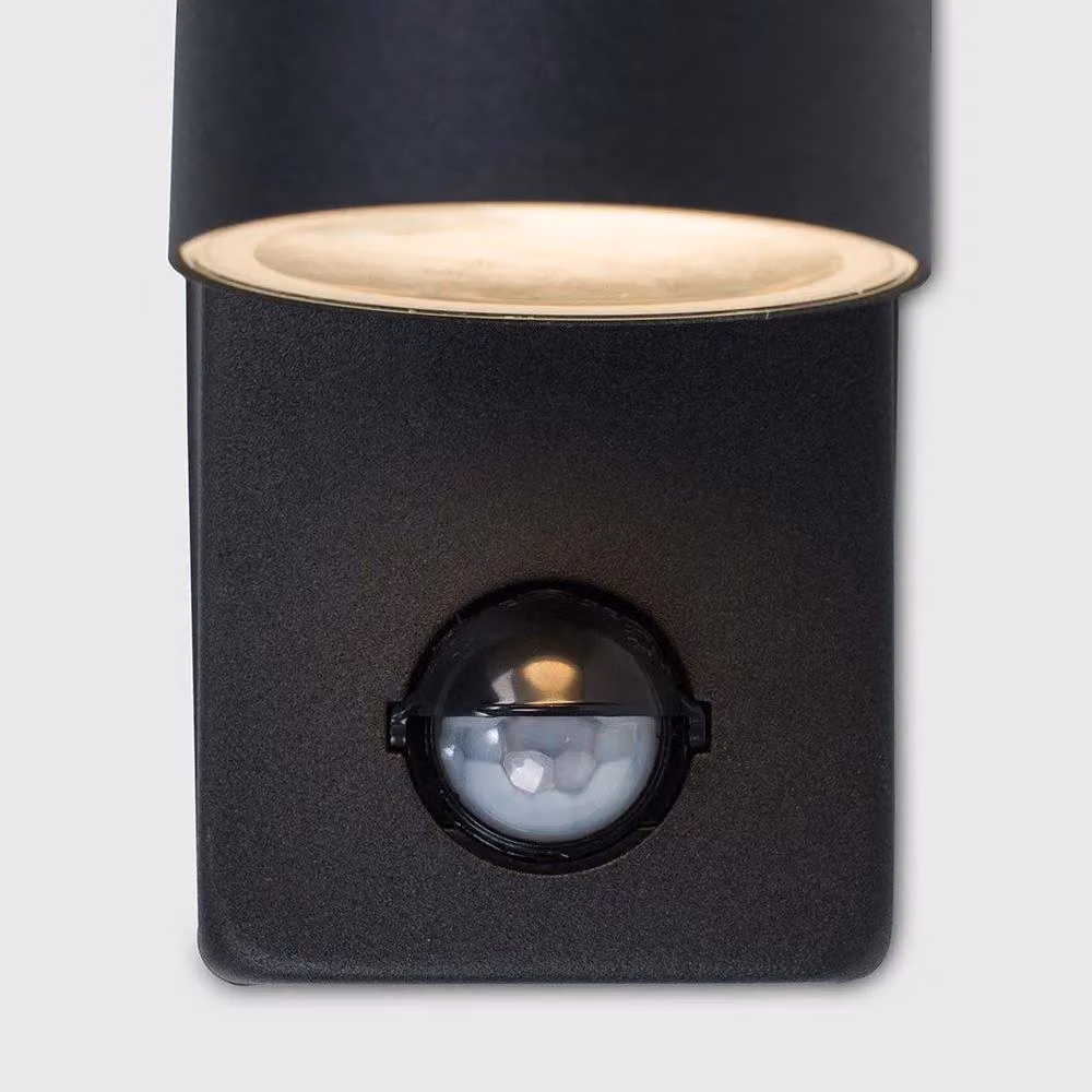 MiniSun by ValueLights Modern Black Outdoor Up and Down Wall Light with PIR Motion Sensor – 3