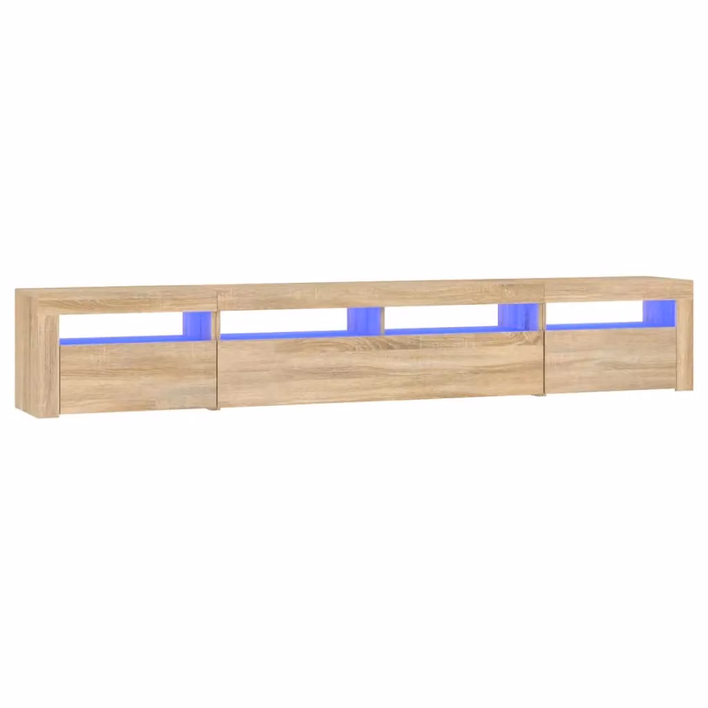 Berkfield Home Modern TV Cabinet with LED Lights in Sonoma Oak Brown, W/D/H: 240 x 35 x 40 cm – 2