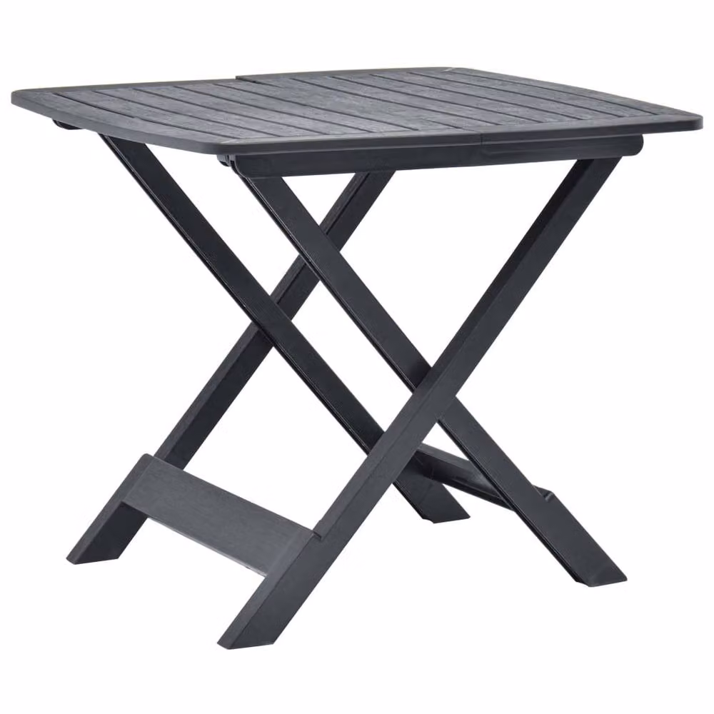 Berkfield Home Folding Garden Table in Anthracite Grey Plastic, W/D/H: 79 x 72 x 70 cm – 2