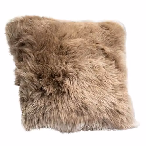 Simply Sheepskin Brown Wool Cushion, W/D/H: 45 x 45 x 45 cm