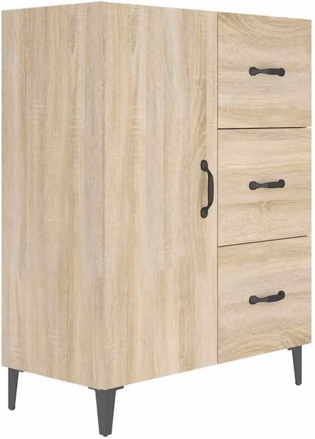 Berkfield Home Sonoma Oak Sideboard in Light Brown, W: 69.5 cm, D: 34 cm, H: 90 cm