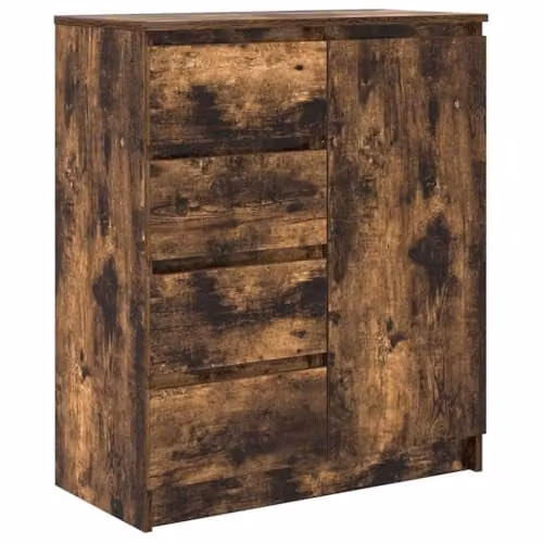 vidaXL Sideboard with Drawers in Smoked Oak, W/D/H: 71 x 35 x 84 cm – 1