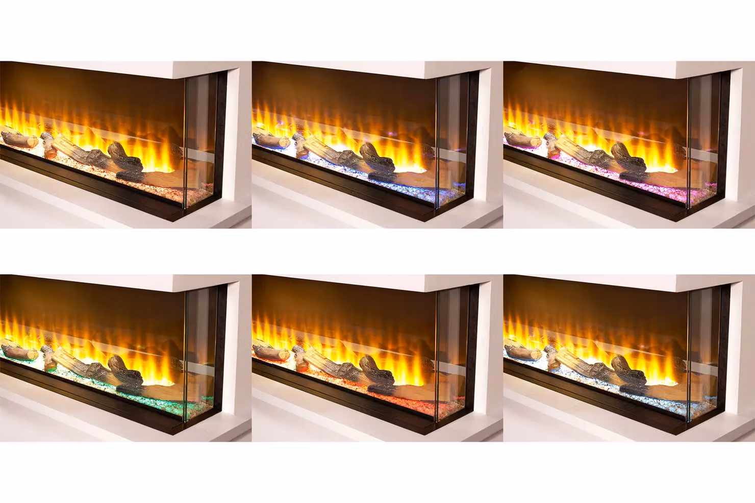 Adam Fires & Fireplaces Sahara 81 Inch Panoramic Media Wall Electric Fire in Black – 5