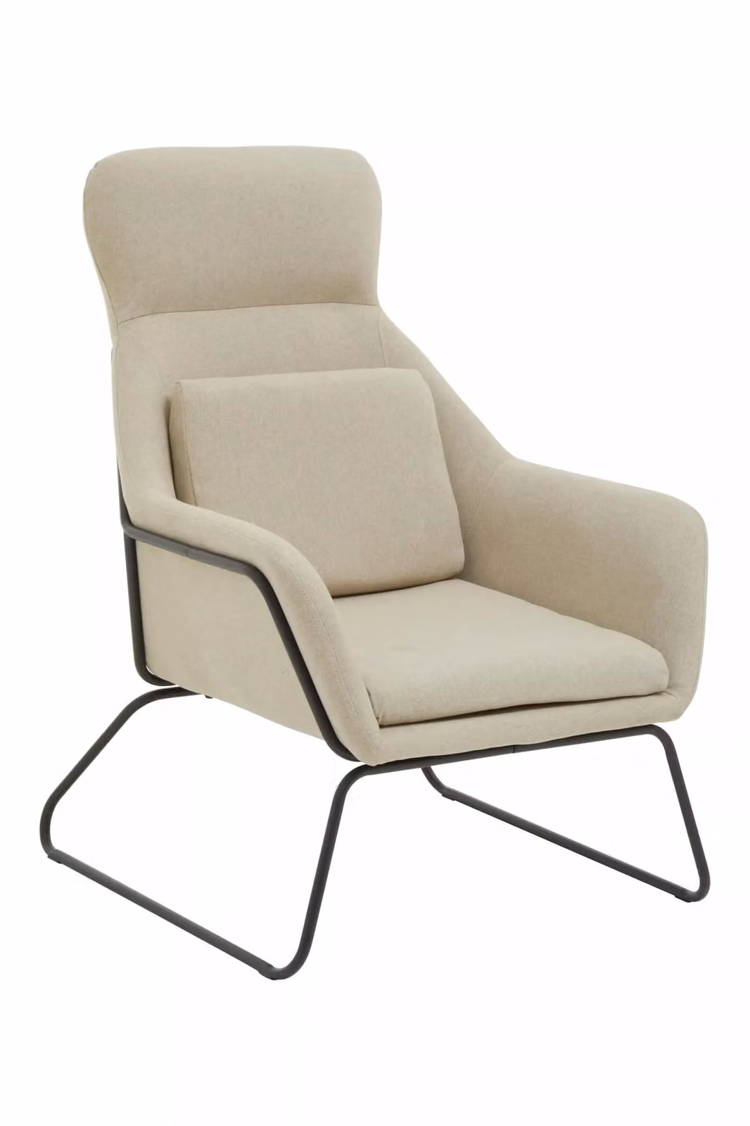 Orsina Stockholm Velvet Armchair in Beige with Black Metal Frame – 2