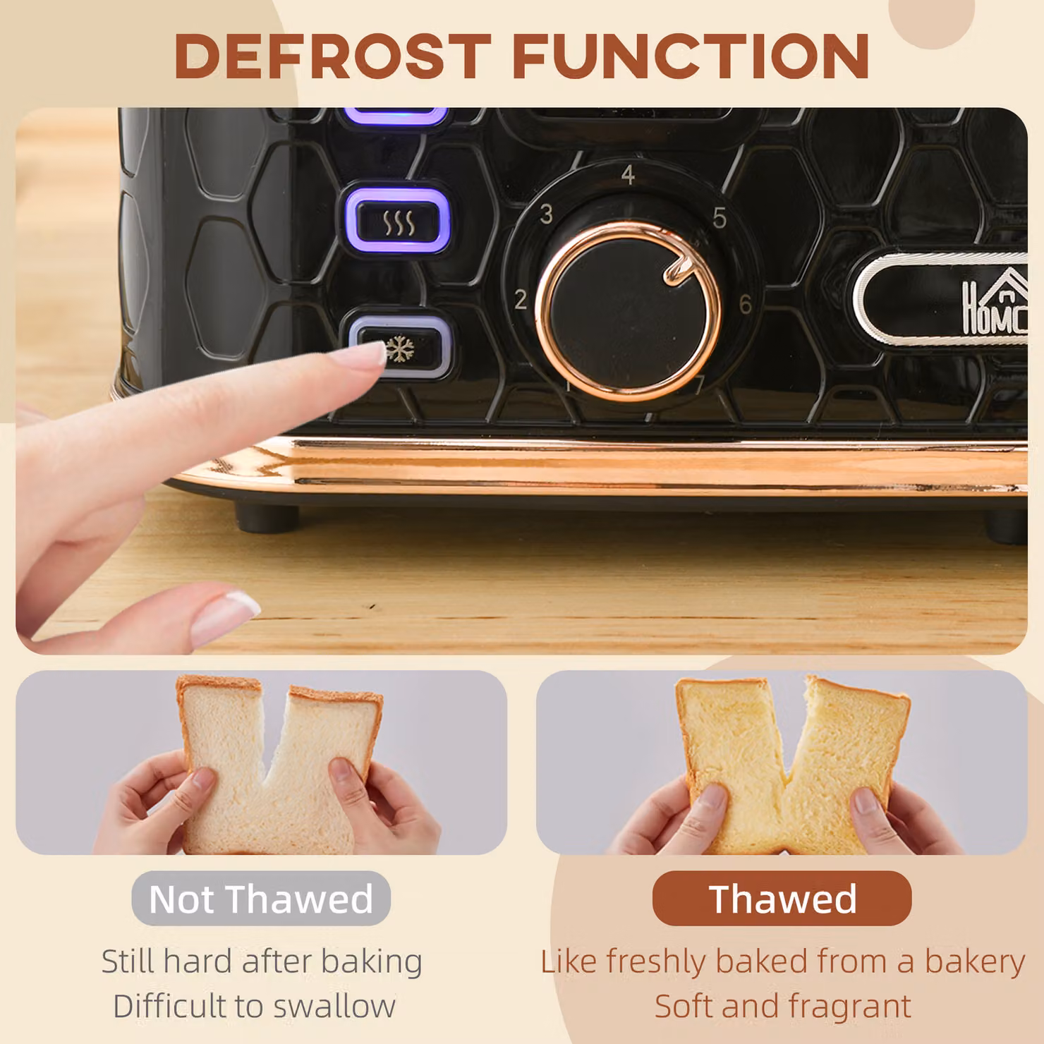 HOMCOM 4 Slice Toaster in Black with 1600W Power and 7 Browning Levels – 4