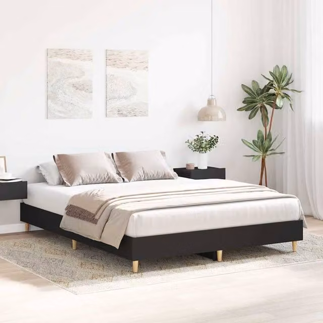 Berkfield Home Durable King Size Bed Frame in Black, W/D/H: 150 x 200 cm – 1