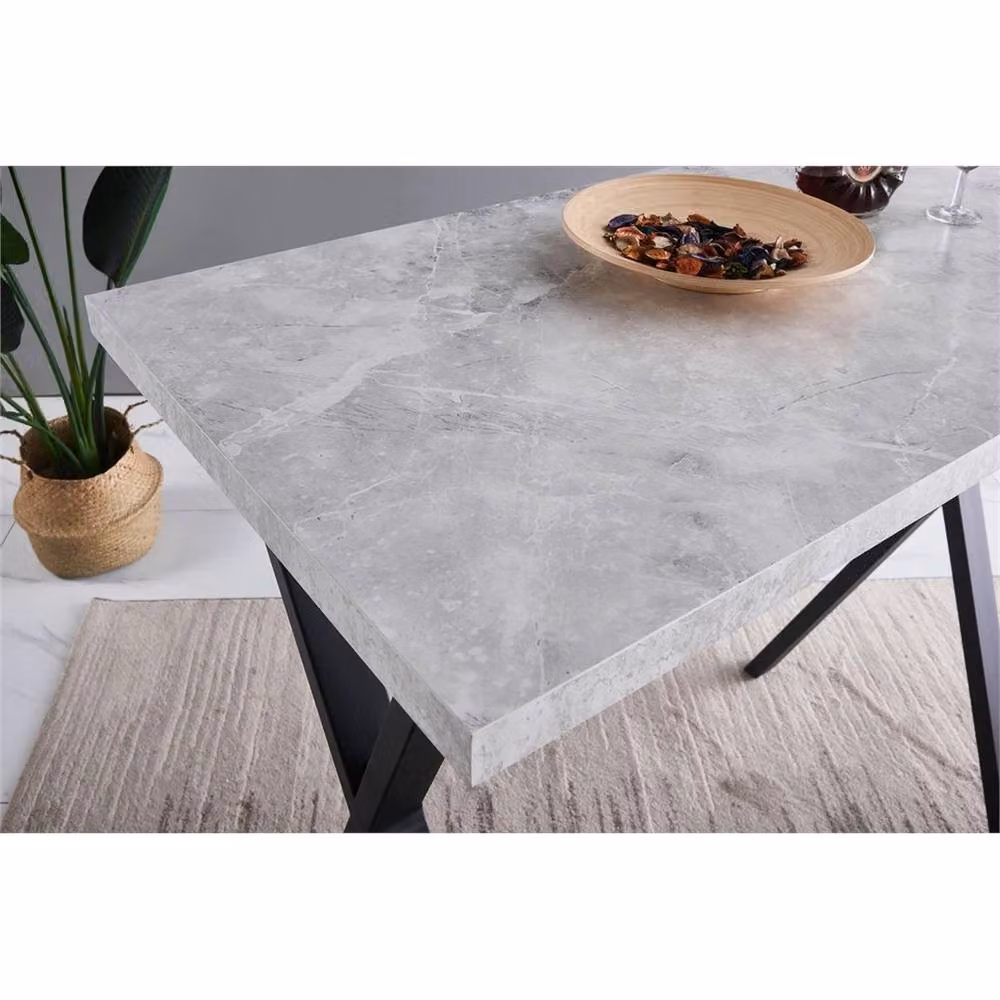 Nordara Grey X-Leg Bar Table and Kitchen Island Breakfast Counter – 4