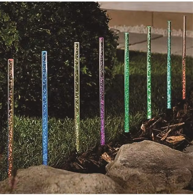 KDMD Set of 8 Multicolour Bubble Sphere Solar LED Pathway Garden Lights – 1