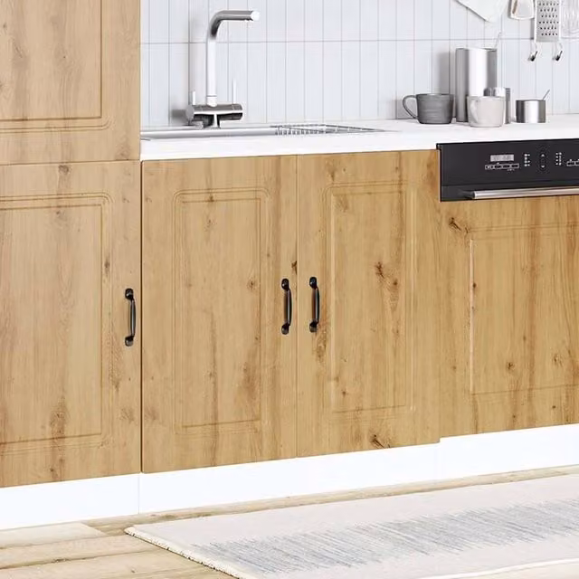 Berkfield Home Kalmar Artisan Oak Sink Base Cabinet, Brown, W: 80 cm, D: 46 cm, H: 81.5 cm