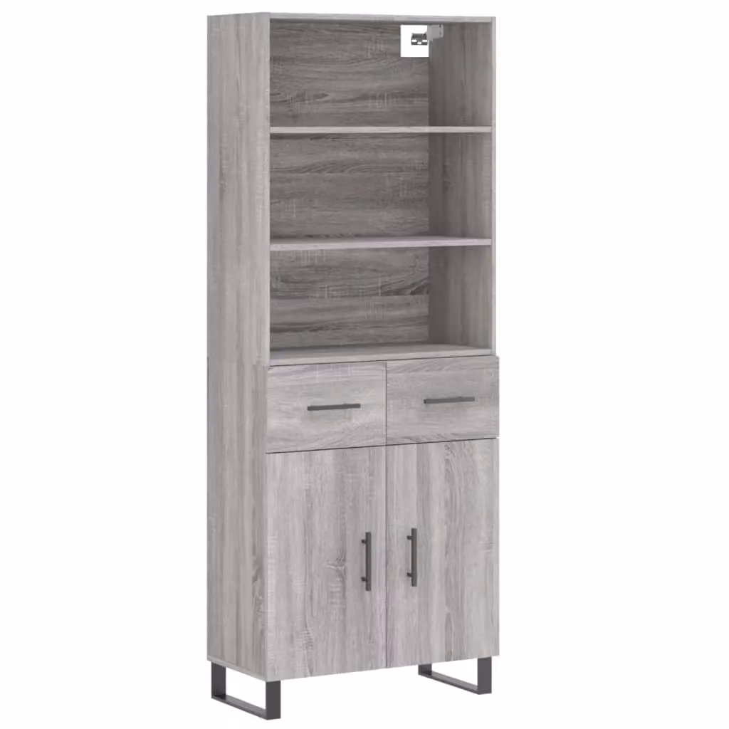 Berkfield Home Grey Sonoma Highboard, H 180 x W 69.5 x D 34 cm – 2