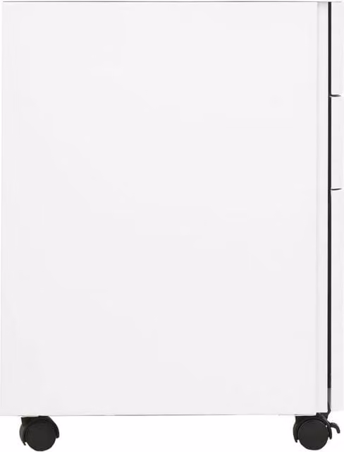 Berkfield Home Mobile File Cabinet in White Metal with Lock and Castors, W/D/H: 30 x 45 x 59 cm