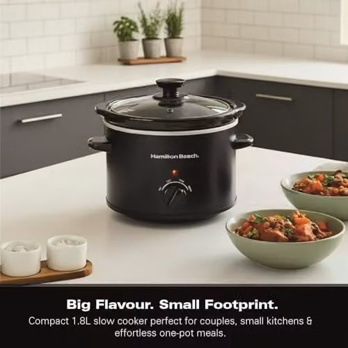 Hamilton Beach Mighty Mini Slow Cooker, 1.8L, Black, HBSC020B – 5