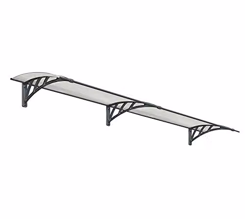 Palram Neo Door Awning Canopy Polycarbonate and Aluminium, Grey, W: 273 cm x D: 86 cm – 2