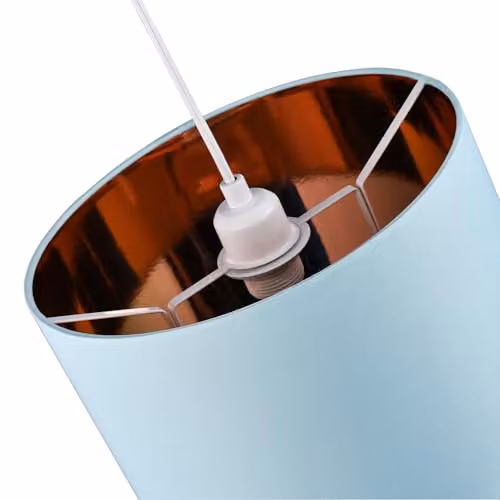 Happy Homewares Duck Egg Blue Cotton Circular Drum Lamp Shade with Shiny Copper Inner, Diameter: 30.48 cm – 2