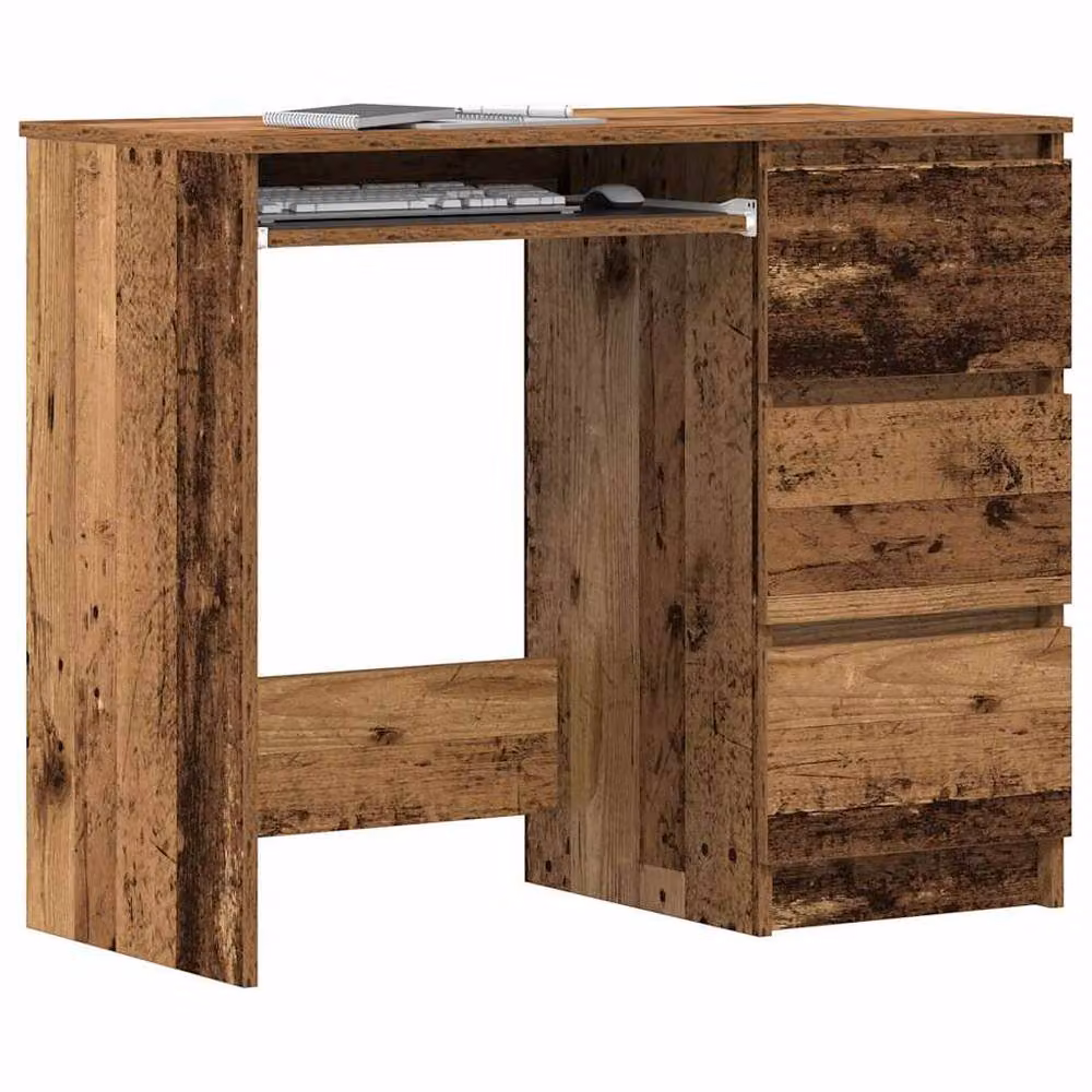 Berkfield Home Modern Writing Desk in Brown, Engineered Wood, W/D/H: 90 x 45 x 76 cm – 1