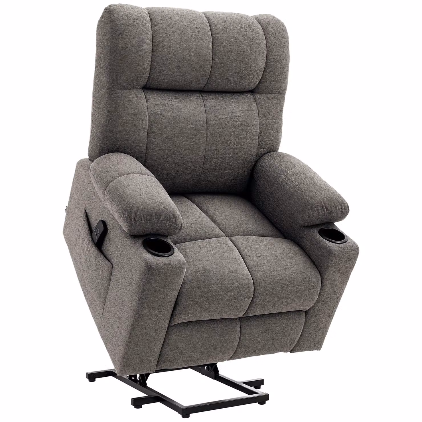 HOMCOM Heavy Duty Powered Lift Recliner Chair for Seniors in Grey Fabric – 2