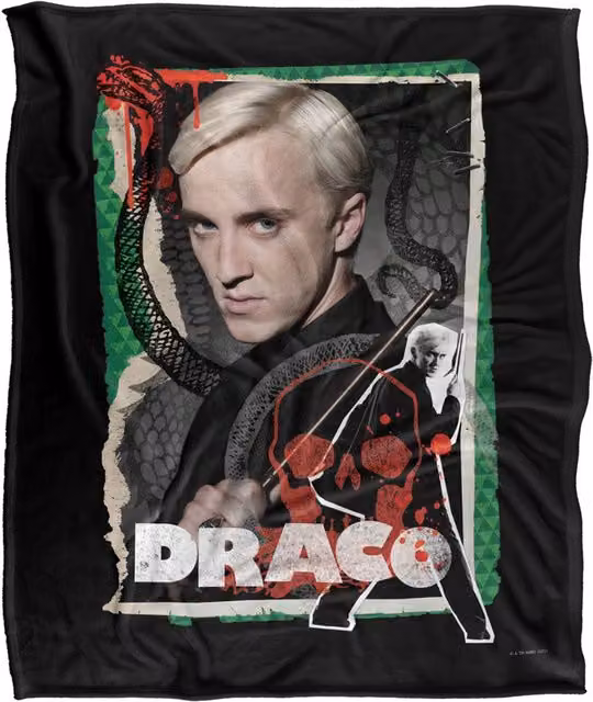 LOGOVISION Harry Potter Draco Malfoy Photo Collage Fleece Throw Blanket, Multicolour and White, W/D/H: 152 x 127 cm – 6