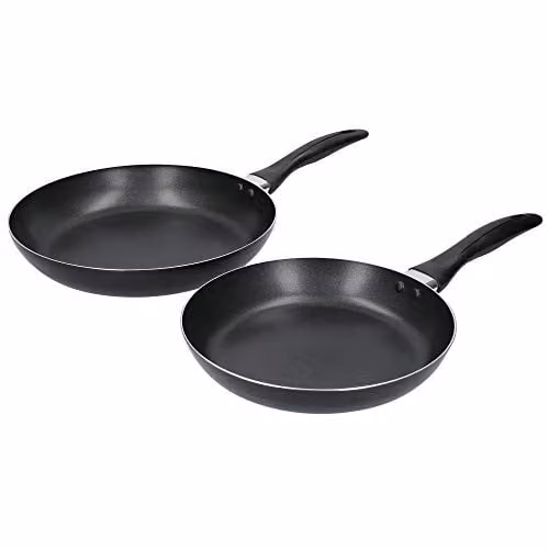 KitchenCraft Non-Stick Aluminium Frying Pan Set of 2 in Grey and Black – 1