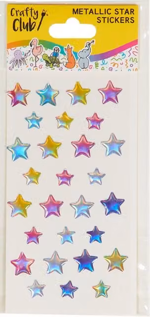 Crafty Club Metallic Star Paper Stickers in Multicolour