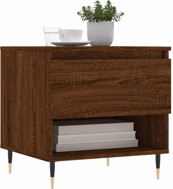 Berkfield Home Modern Coffee Table Set of 2, Brown Oak, W/D/H: 50 x 46 x 50 cm – 1