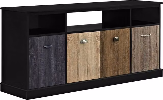 Mercer Modern Multicolour and Black TV Console in Wood and MDF, W: 152.4 cm